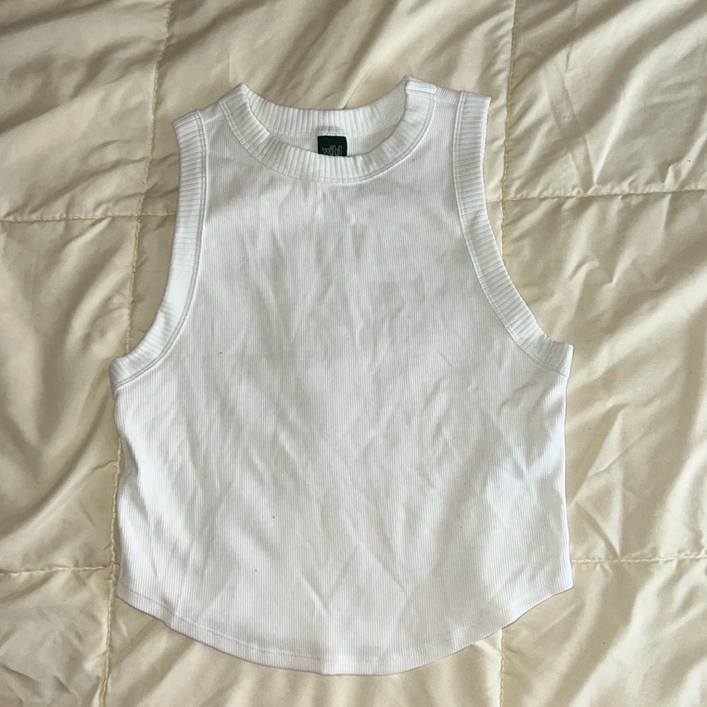 White high neck tank top